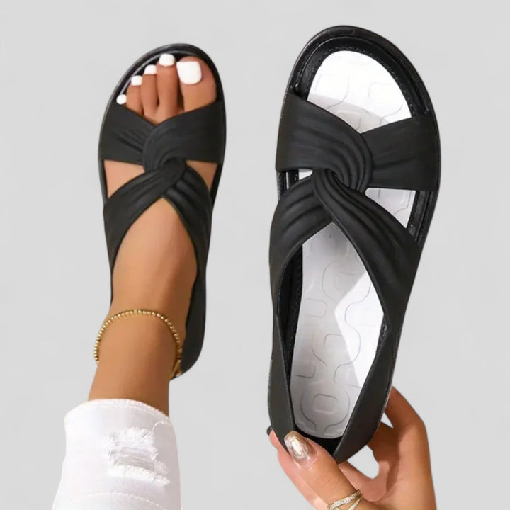 Lyla | Classic Cross Strap Open Toe Flat Sandals