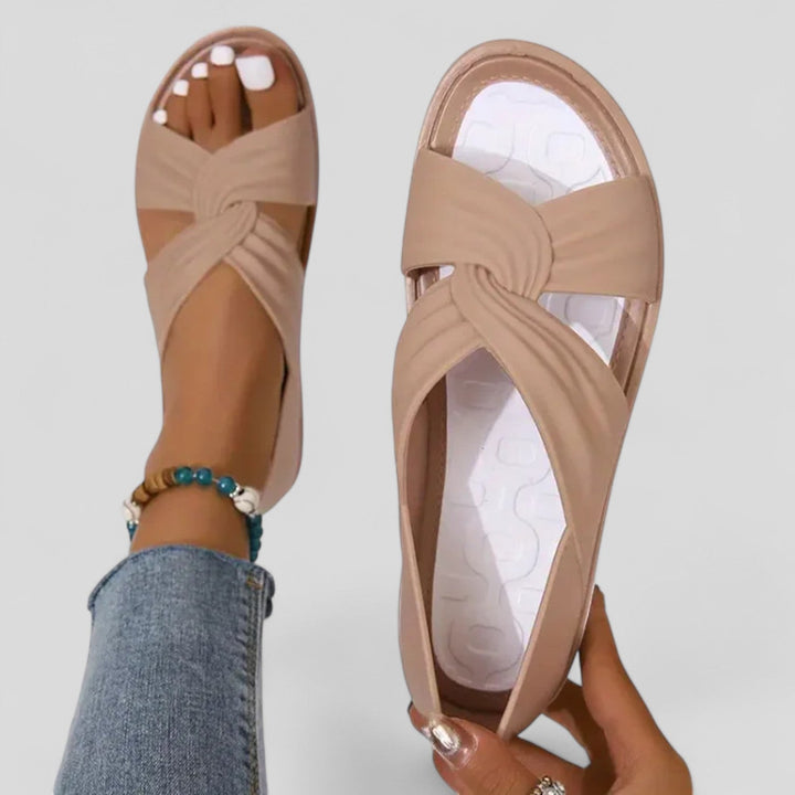 Lyla | Classic Cross Strap Open Toe Flat Sandals