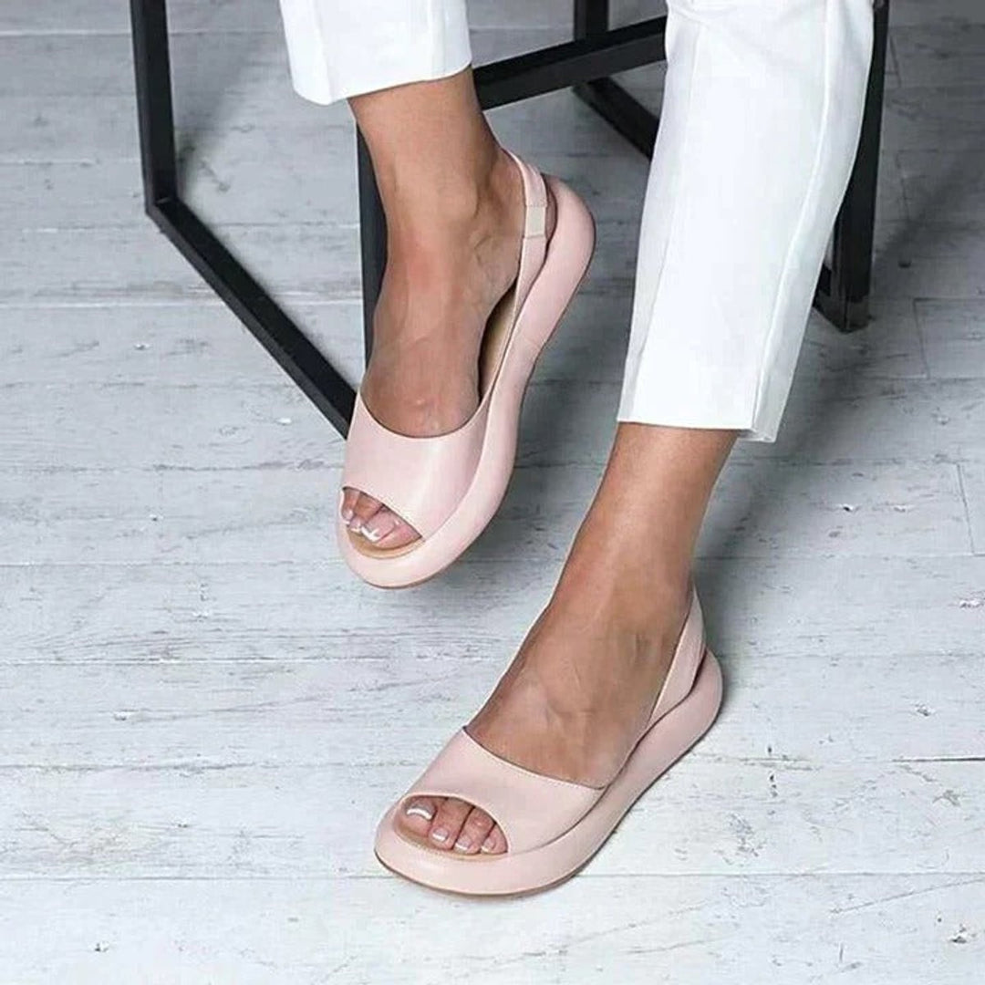 Lyla | Elegant Peep-Toe Slingback Flat Sandals