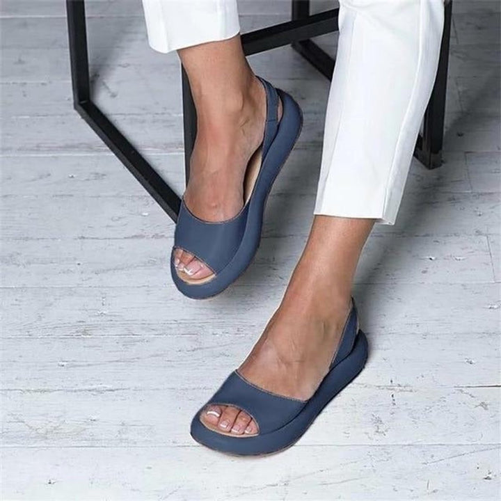 Lyla | Elegant Peep-Toe Slingback Flat Sandals
