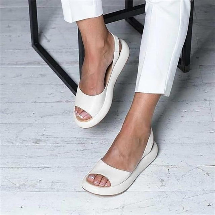 Lyla | Elegant Peep-Toe Slingback Flat Sandals