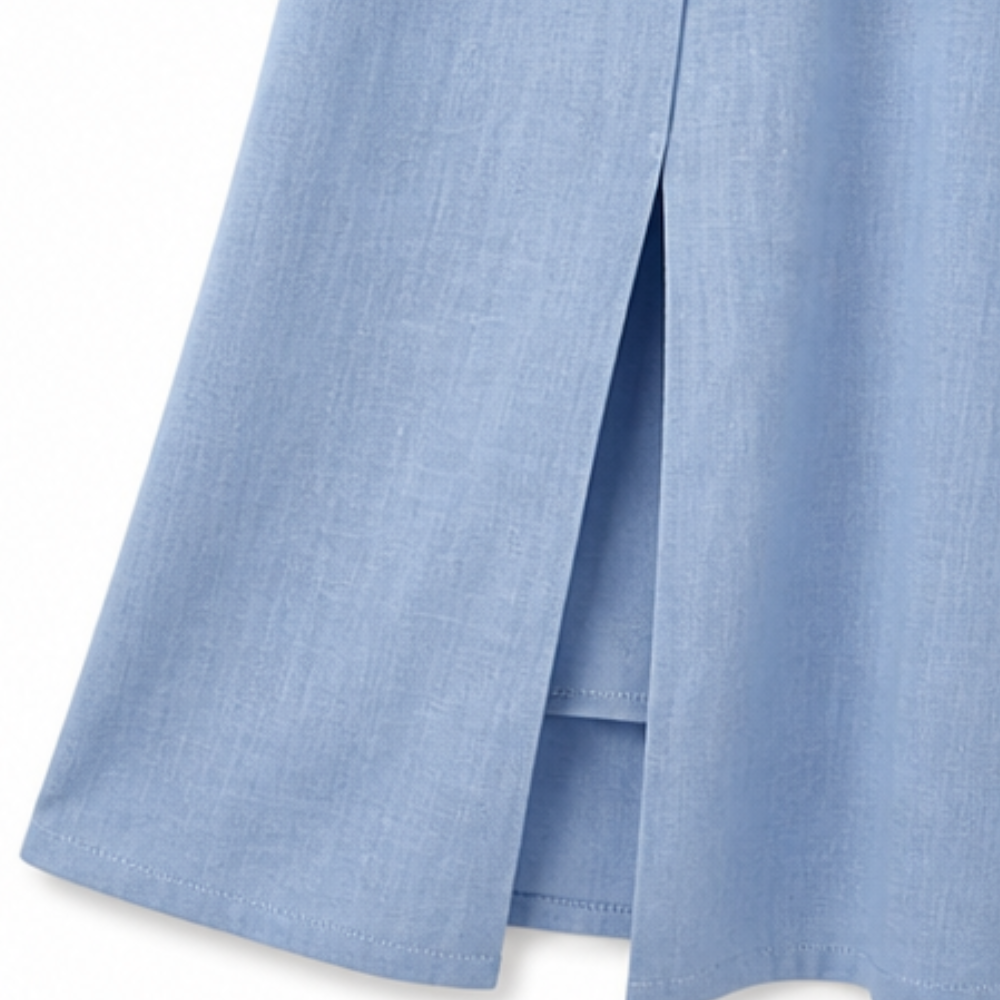 Lyla | Graceful Asymmetric Button Midi Linen Dress