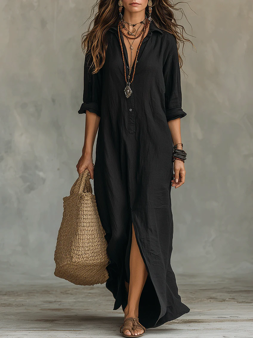 Lyla | Refined Collared Maxi Casual Dress