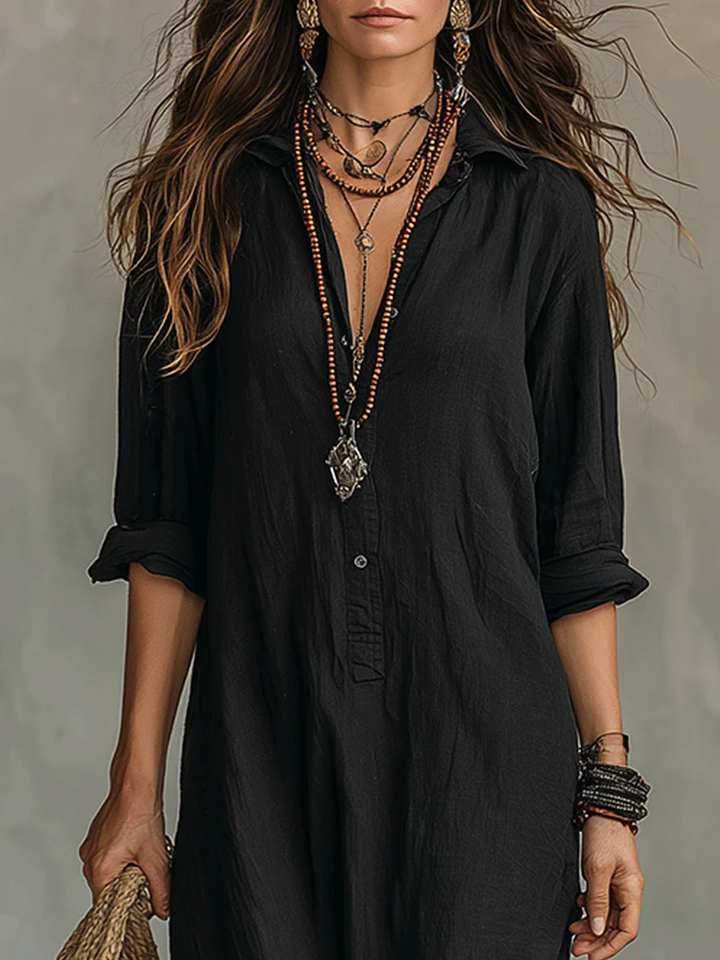Lyla | Refined Collared Maxi Casual Dress