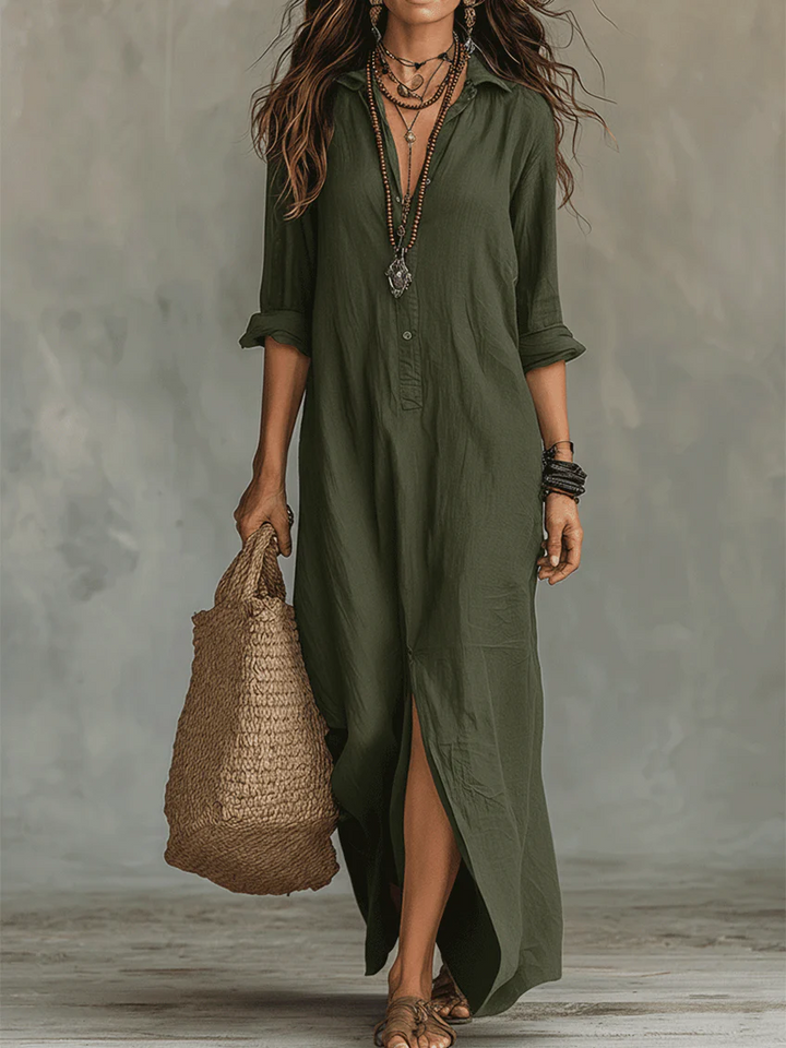 Lyla | Refined Collared Maxi Casual Dress