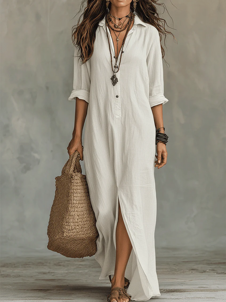 Lyla | Refined Collared Maxi Casual Dress
