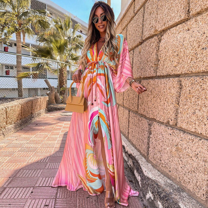Mackenzie | Effortless Abstract Print Kaftan Maxi Summer Dresses