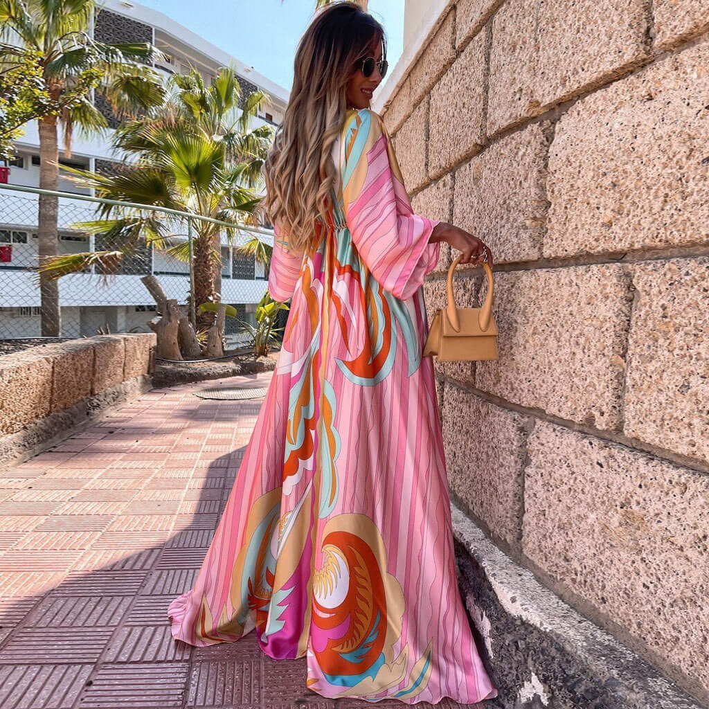 Mackenzie | Effortless Abstract Print Kaftan Maxi Summer Dresses