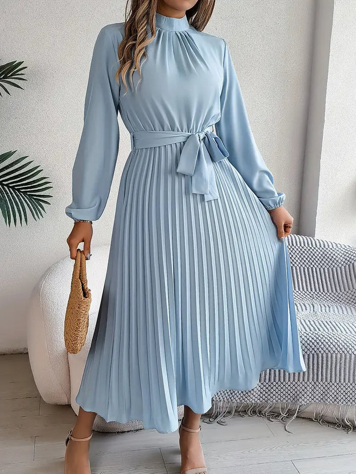 Mackenzie | Graceful Pleated Races Dresses with Belted Waist