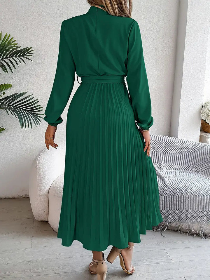 Mackenzie | Graceful Pleated Races Dresses with Belted Waist