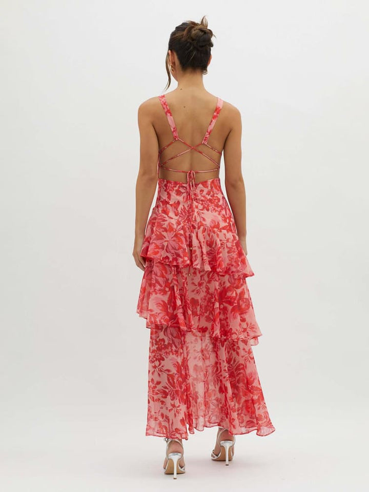 Mackenzie | Polished Floral Tiered Maxi Races Dress