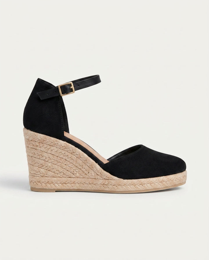 Mackenzie | Stylish Closed-Toe Ankle Strap Espadrille Wedges
