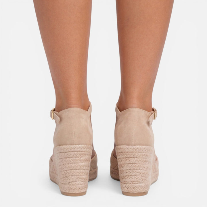 Mackenzie | Stylish Closed-Toe Ankle Strap Espadrille Wedges