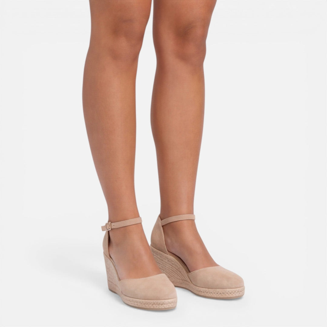 Mackenzie | Stylish Closed-Toe Ankle Strap Espadrille Wedges