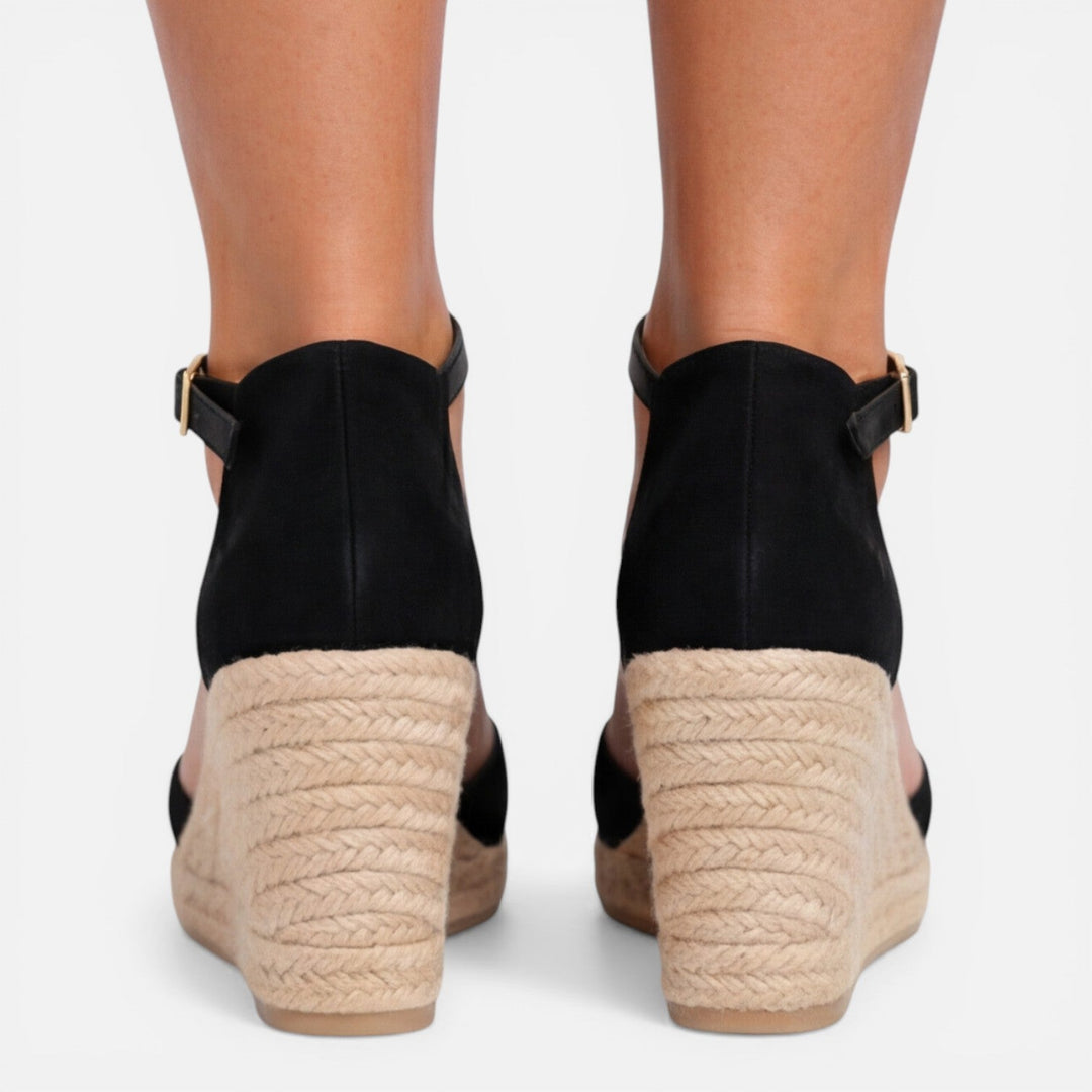 Mackenzie | Stylish Closed-Toe Ankle Strap Espadrille Wedges
