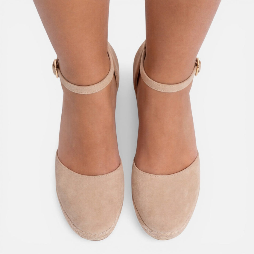 Mackenzie | Stylish Closed-Toe Ankle Strap Espadrille Wedges