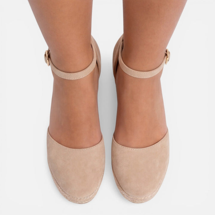 Mackenzie | Stylish Closed-Toe Ankle Strap Espadrille Wedges
