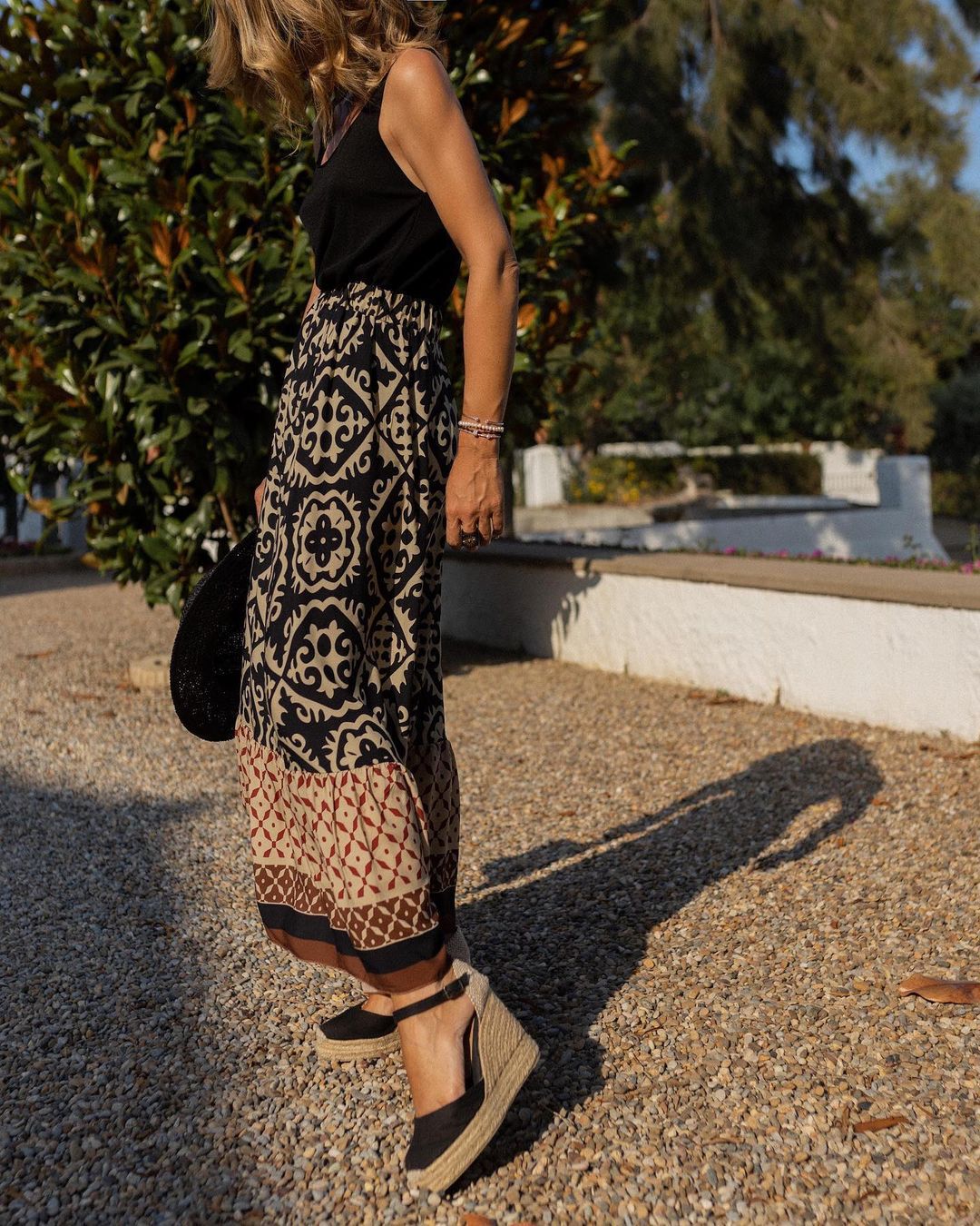 Maeve | Classic High Waisted Boho Tiered Maxi Skirt