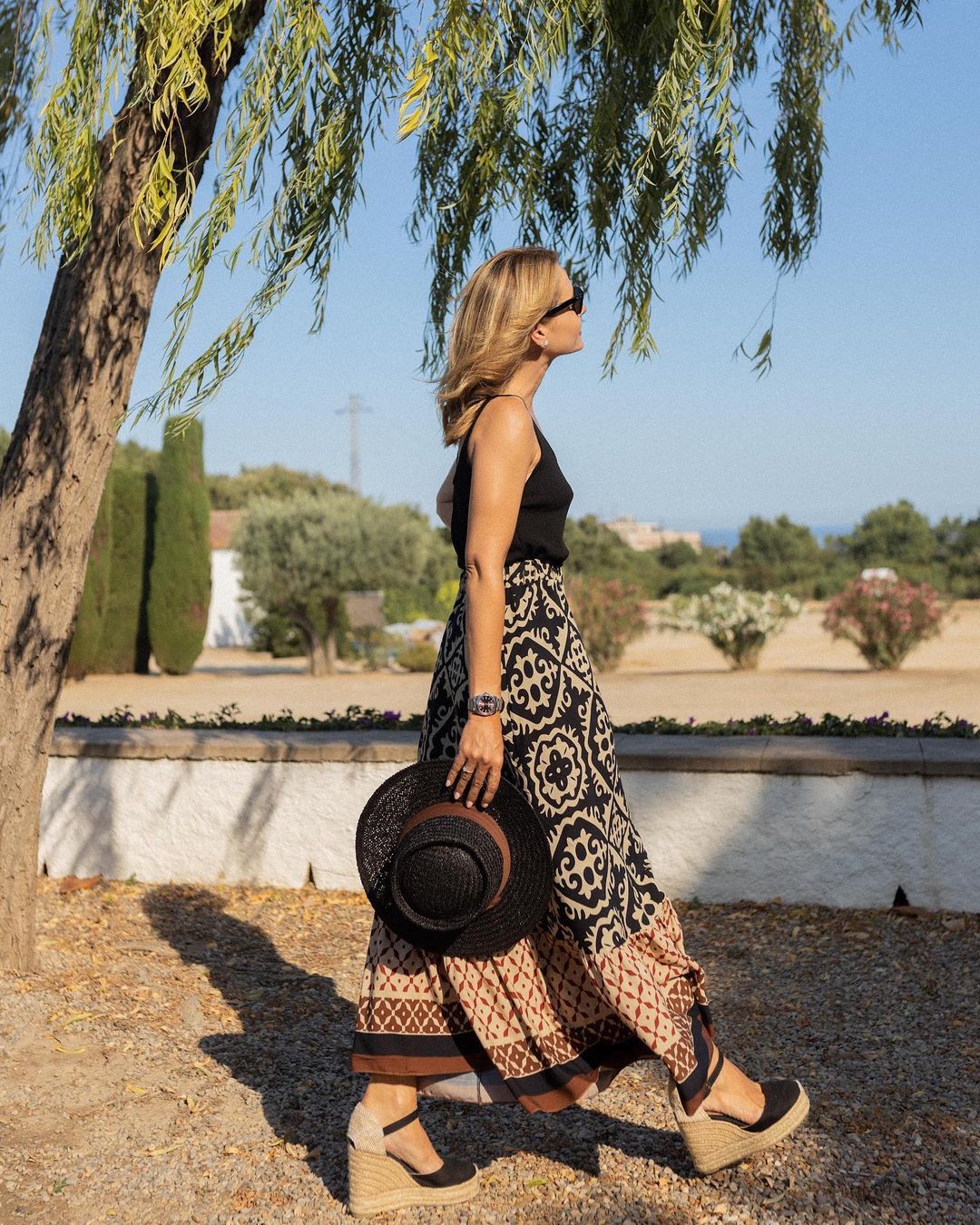 Maeve | Classic High Waisted Boho Tiered Maxi Skirt