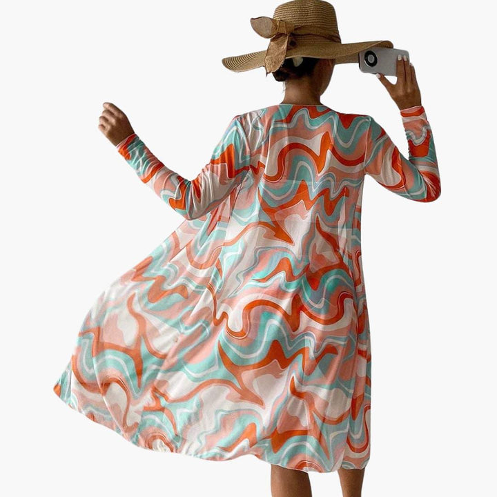 Maeve | Classic Long Sleeve Swimsuit Cover Up 3-Piece Beach Set