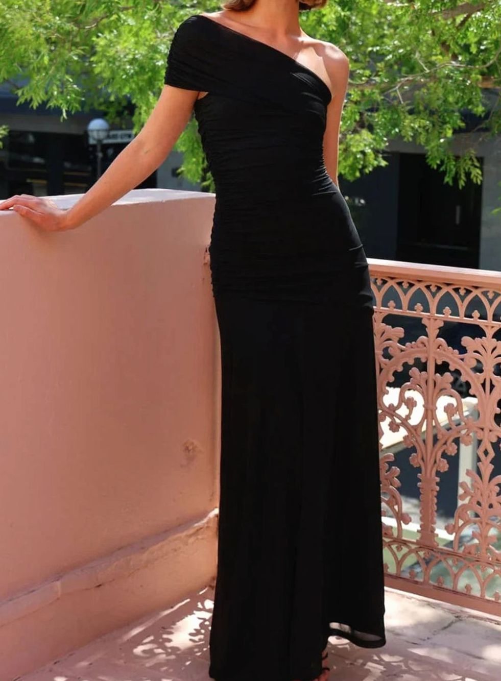 Maeve | Cosy Ruched One Shoulder Wedding Guest Maxi Dress