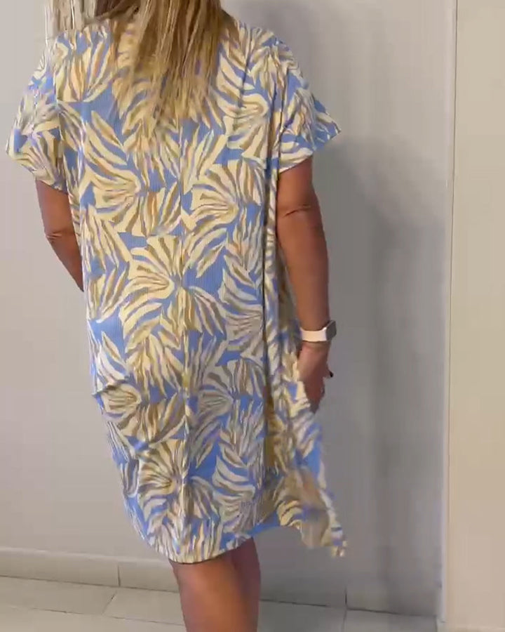 Maeve | Elegant Loose Fit Abstract Print Summer Shift Dress
