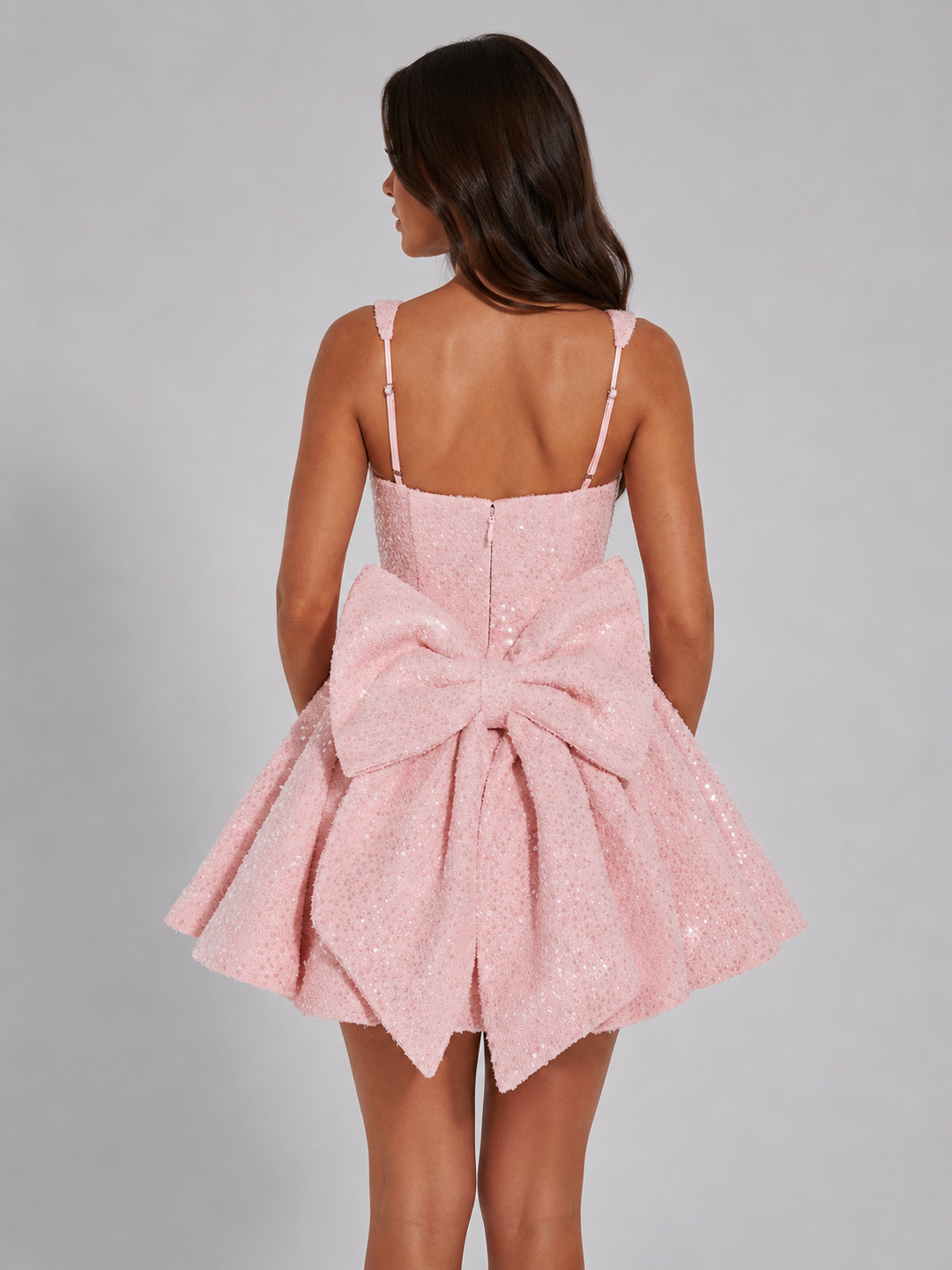 Maeve | Elegant Sequin Bow Christmas Party Mini Dress
