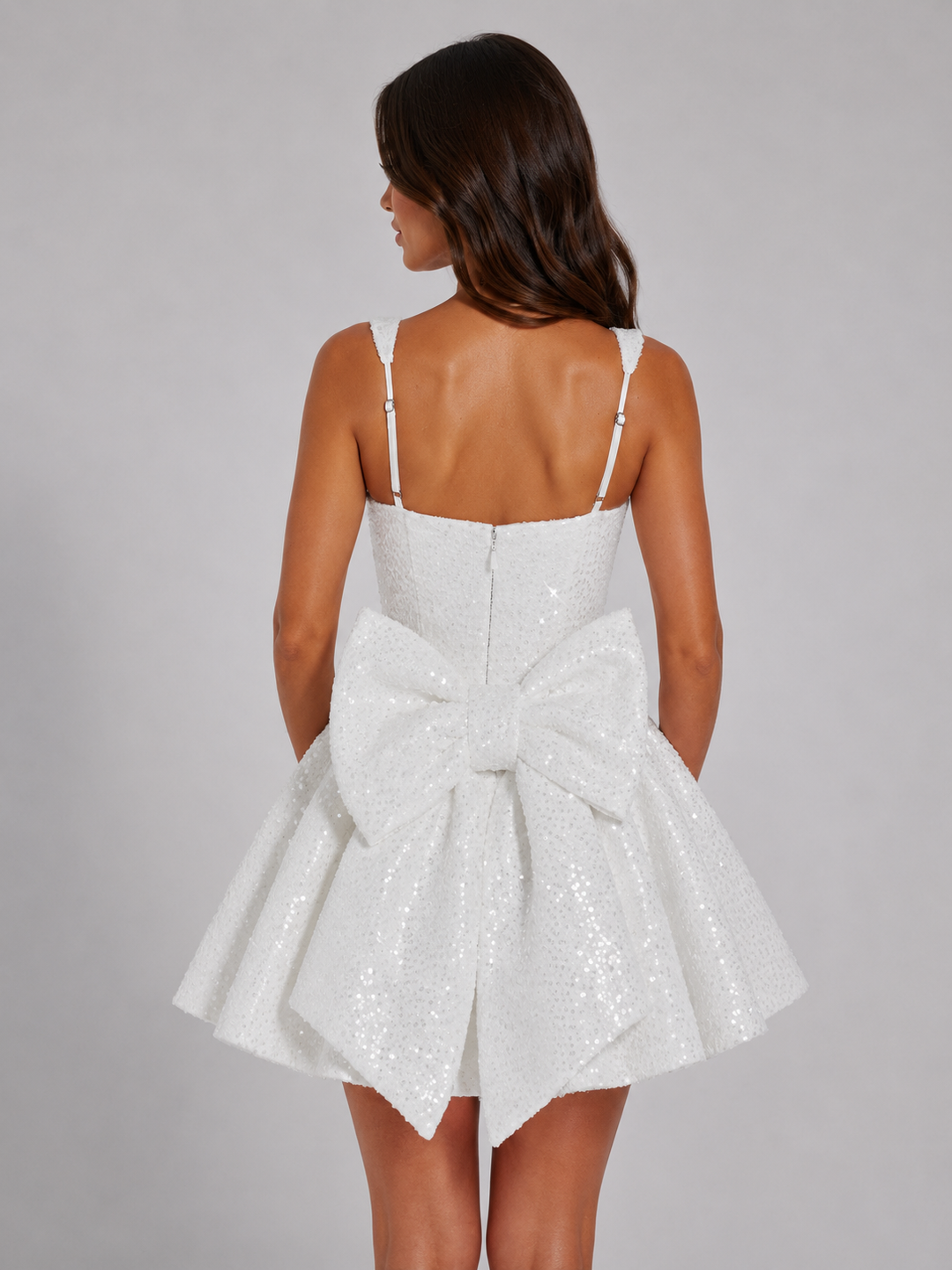 Maeve | Elegant Sequin Bow Christmas Party Mini Dress