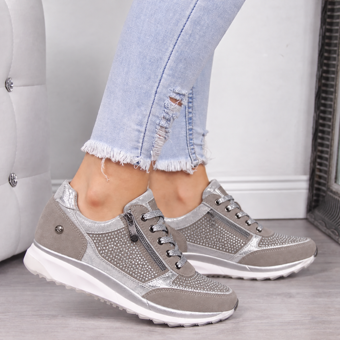 Maeve | Graceful Studded Orthopedic Shoes Sneakers with Side Zip
