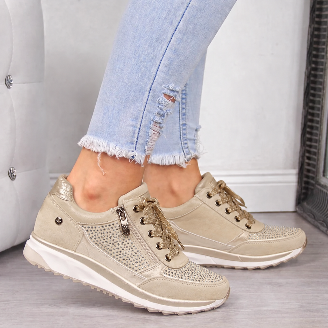 Maeve | Graceful Studded Orthopedic Shoes Sneakers with Side Zip
