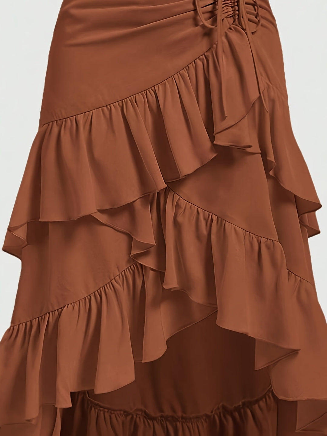 Maeve | Graceful Tiered Ruffle Hem Midi Skirt