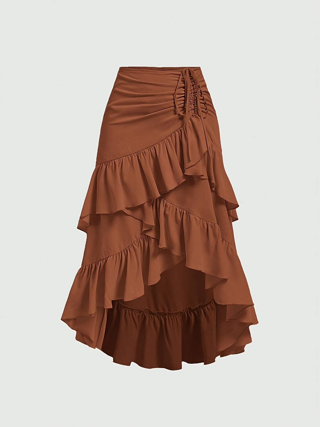 Maeve | Graceful Tiered Ruffle Hem Midi Skirt