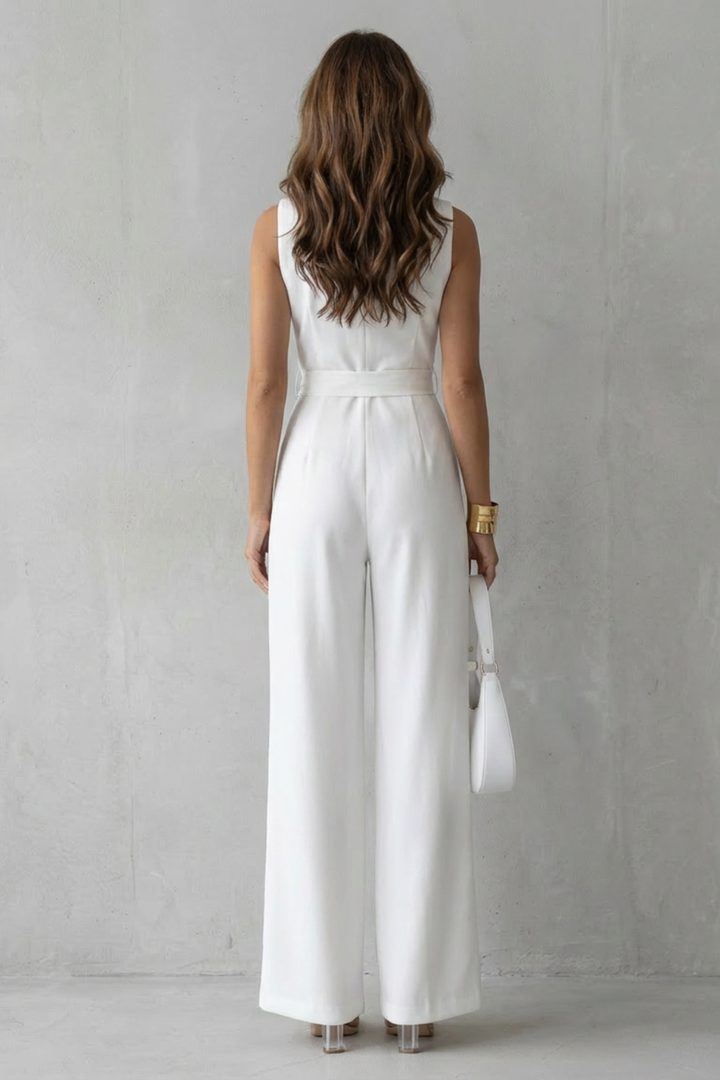 Maeve | Relaxed Lapel Wrap Wide-Leg Jumpsuit