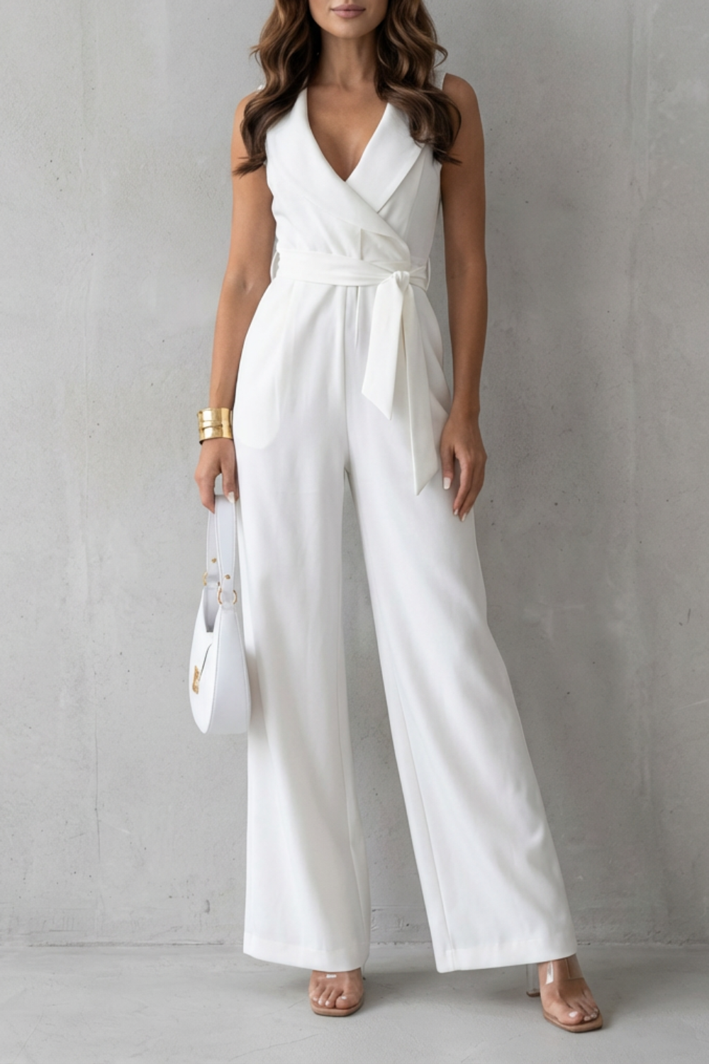 Maeve | Relaxed Lapel Wrap Wide-Leg Jumpsuit