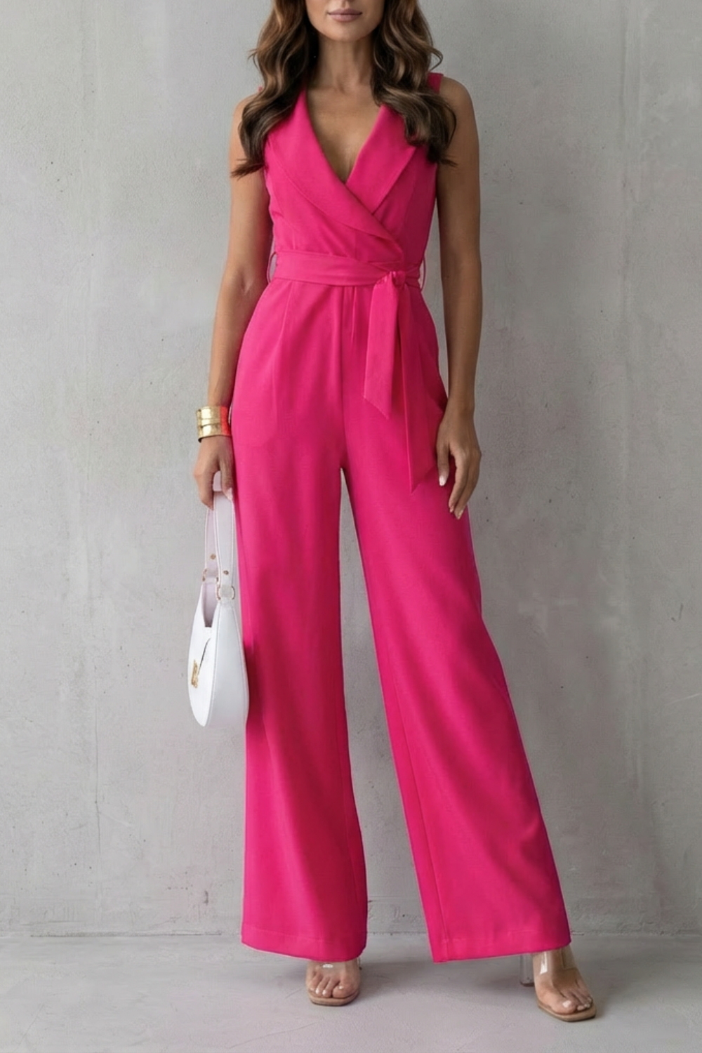 Maeve | Relaxed Lapel Wrap Wide-Leg Jumpsuit