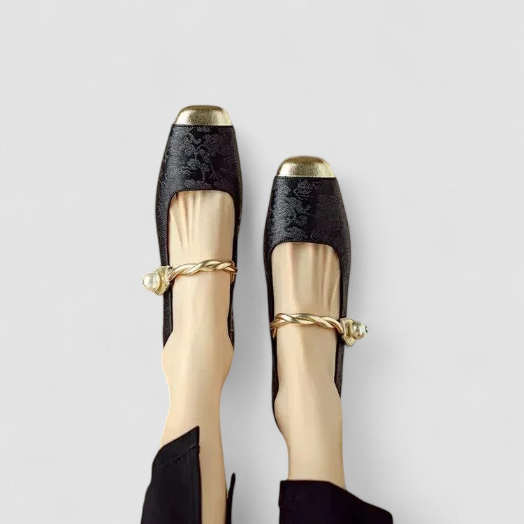 Maggie | Chic Embroidered Block Heel Mary Jane Shoes