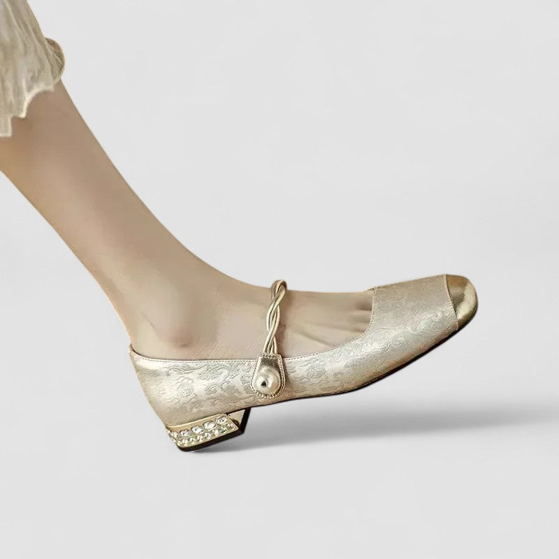 Maggie | Chic Embroidered Block Heel Mary Jane Shoes