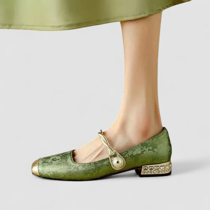 Maggie | Chic Embroidered Block Heel Mary Jane Shoes