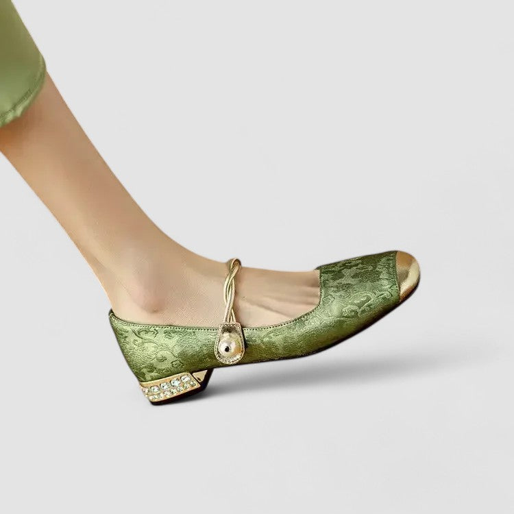Maggie | Chic Embroidered Block Heel Mary Jane Shoes