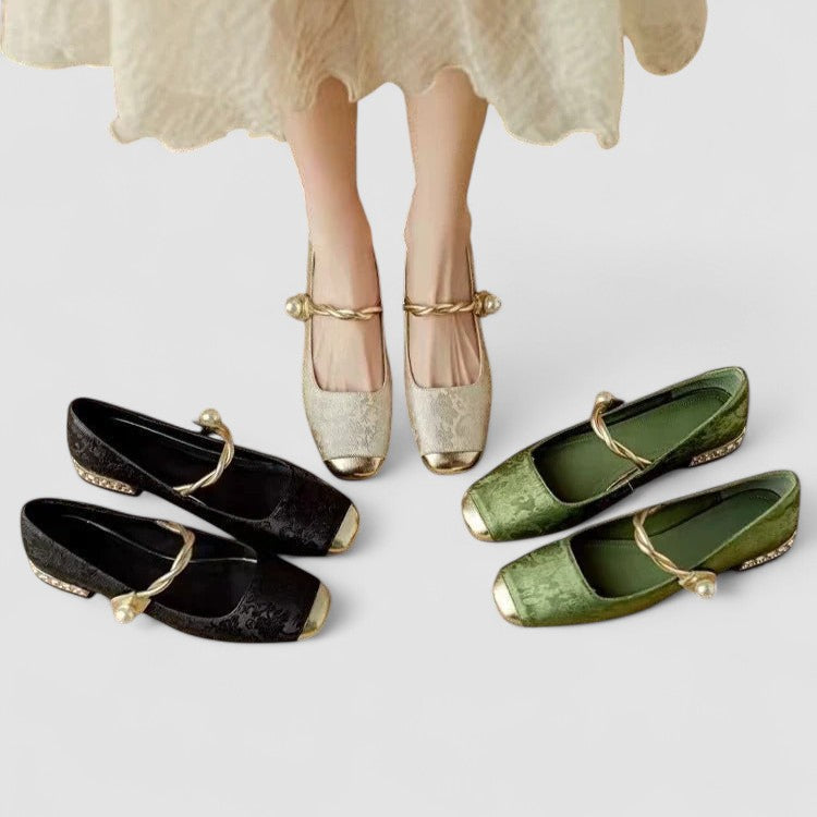Maggie | Chic Embroidered Block Heel Mary Jane Shoes