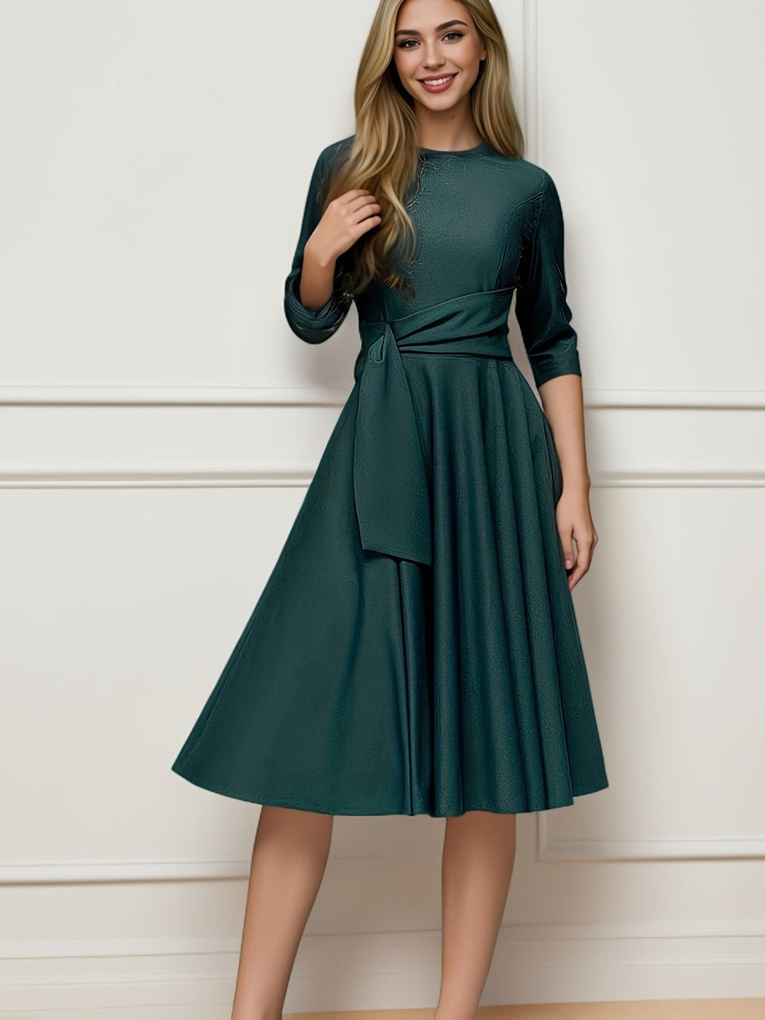 Maggie | Effortless Bow Waist Fit and Flare Party Dress