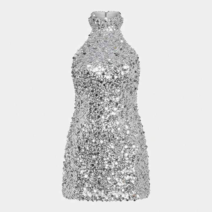 Maggie | Sparkly Halter Mini Sequin Dress