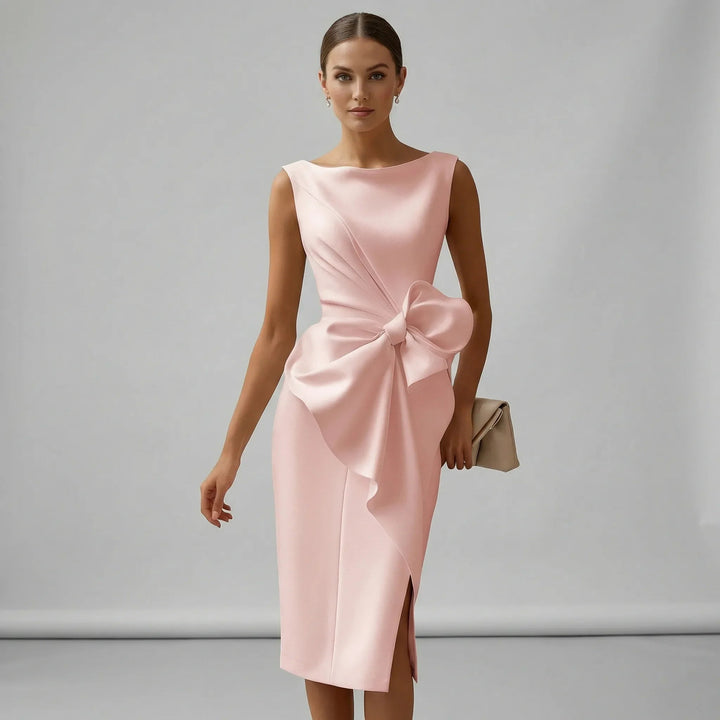 Maggie | Timeless Bow Detail Midi Races Dress