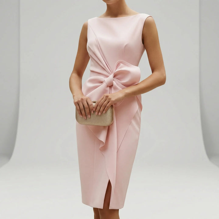 Maggie | Timeless Bow Detail Midi Races Dress