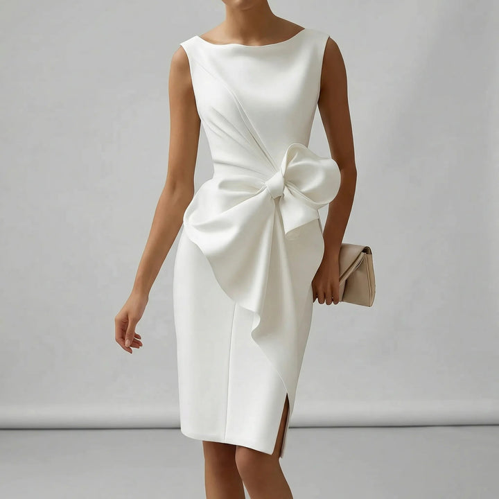 Maggie | Timeless Bow Detail Midi Races Dress