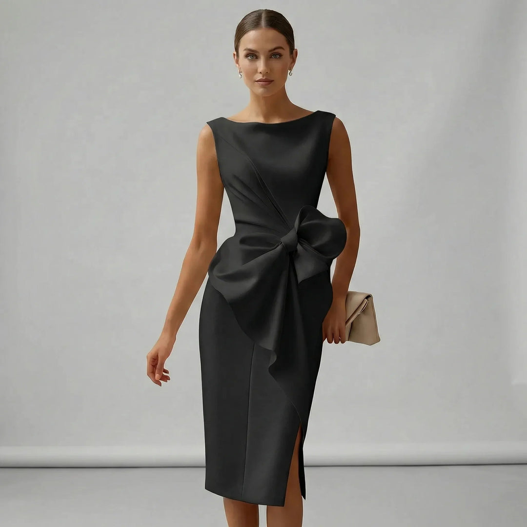 Maggie | Timeless Bow Detail Midi Races Dress