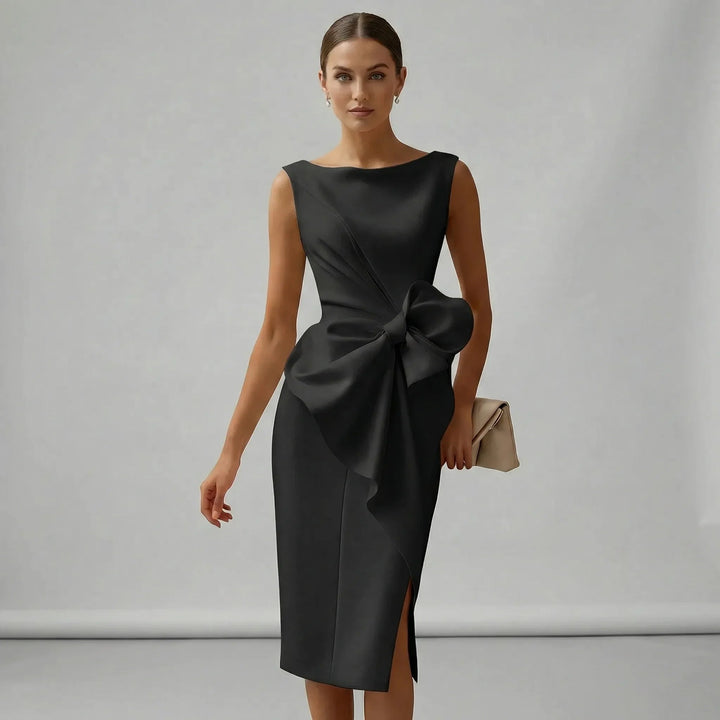 Maggie | Timeless Bow Detail Midi Races Dress