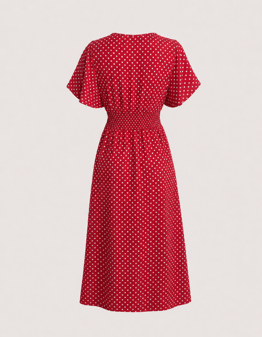 Maisie | Cosy Polka Dot Wrap Midi Race Dress