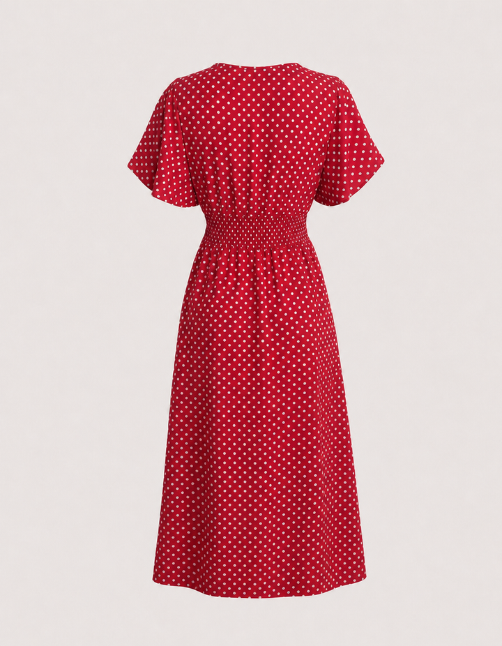 Maisie | Cosy Polka Dot Wrap Midi Race Dress