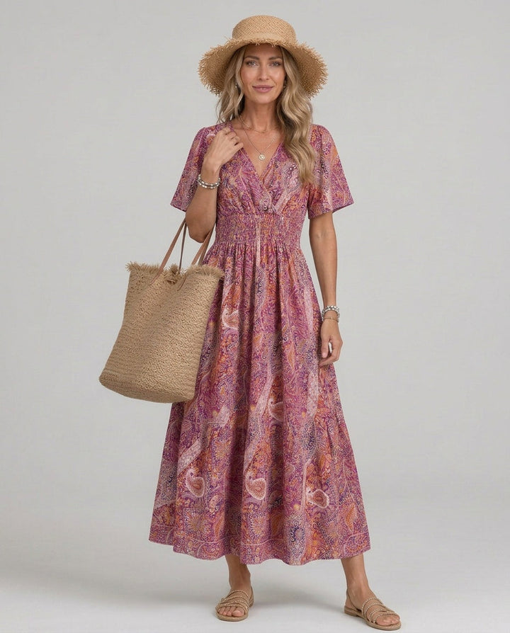 Maisie | Effortless Paisley Smocked Boho Dress